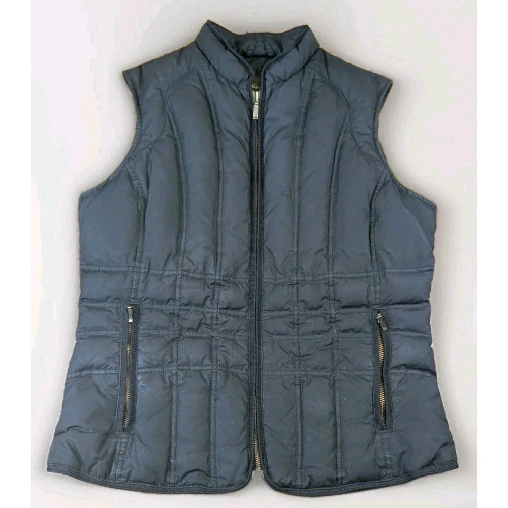 Eddie Bauer Goose Down Quilted Vest Women size Medium-Black